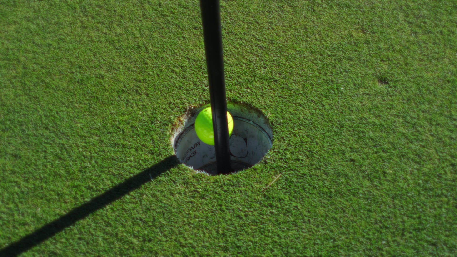 Golf ball in hole