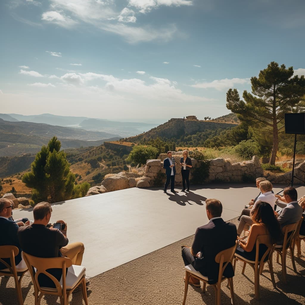 Group of people having a presentation