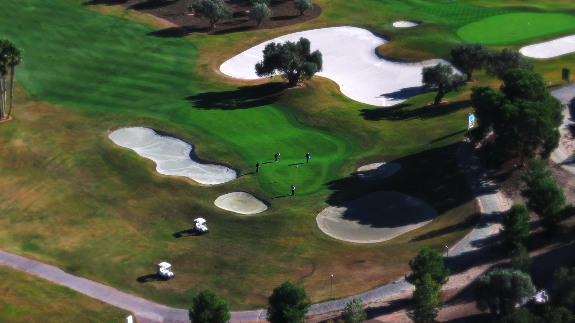Drone shot of the golf green